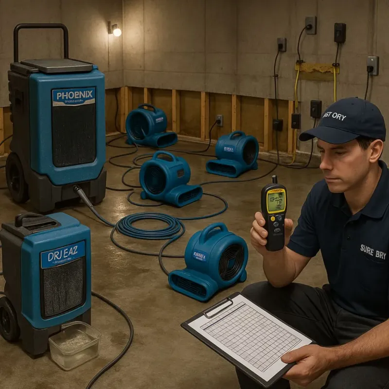 Structural Drying and Dehumidification process in Bunk Foss, WA